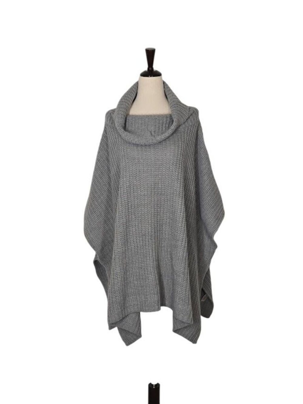 Treasure & Bond Women’s Gray Knit Turtleneck Poncho Sweater One Size NWOT